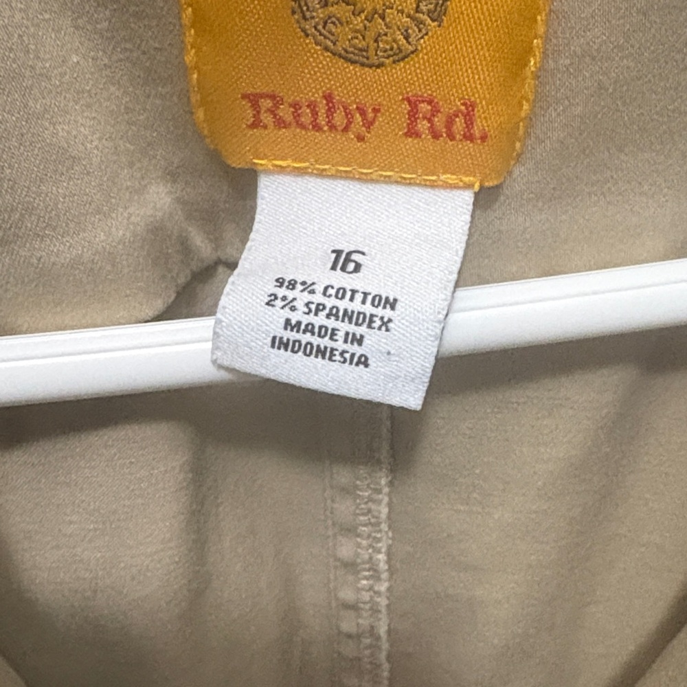Ruby Rd. Tan Blazer with Ruffle Detail - Picture 3 of 13